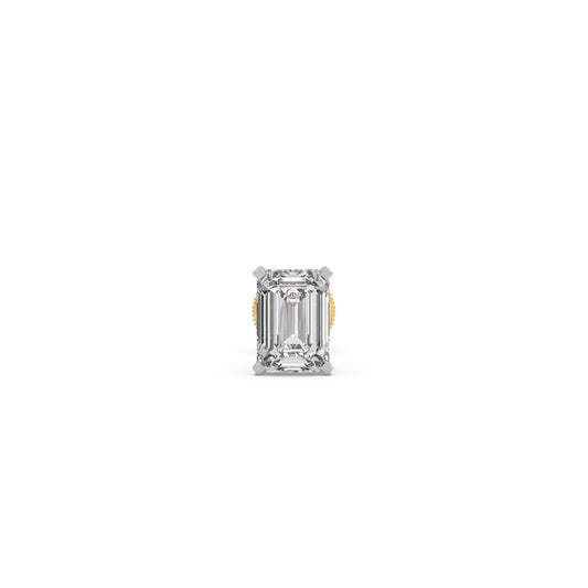 Metric Emerald Solitaire Men's Stud - Yellow