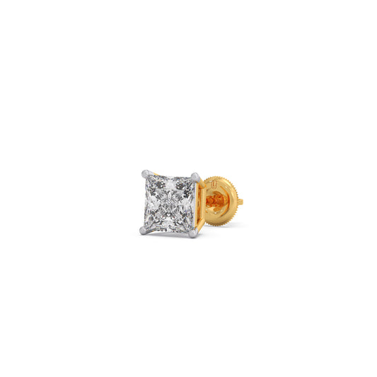 Glacier Princess Solitaire Men's Stud - Yellow