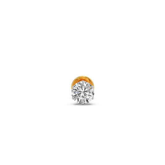 Core Round Solitaire Mens Stud - Yellow