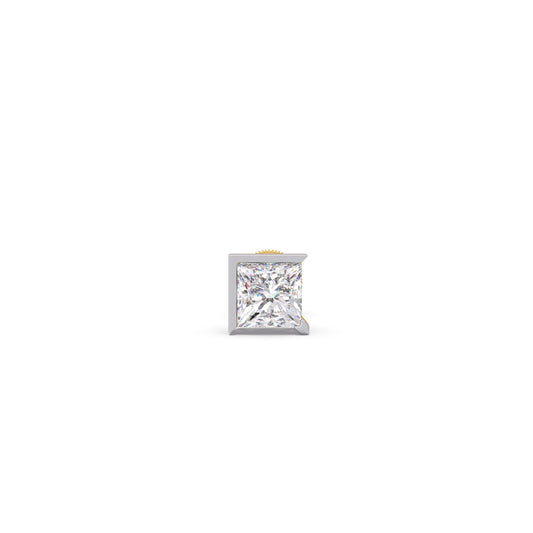 Imperial Princess Cut Solitaire Men's Stud - Yellow