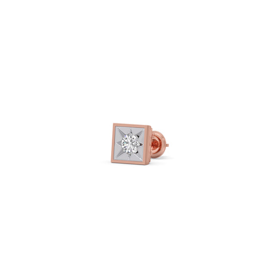 Prism Round Diamond Men's Stud - Rose