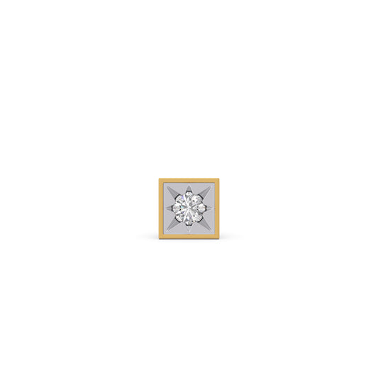 Prism Round Diamond Men's Stud - Yellow