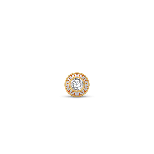 Ivory Round Diamond Men's Stud - Yellow