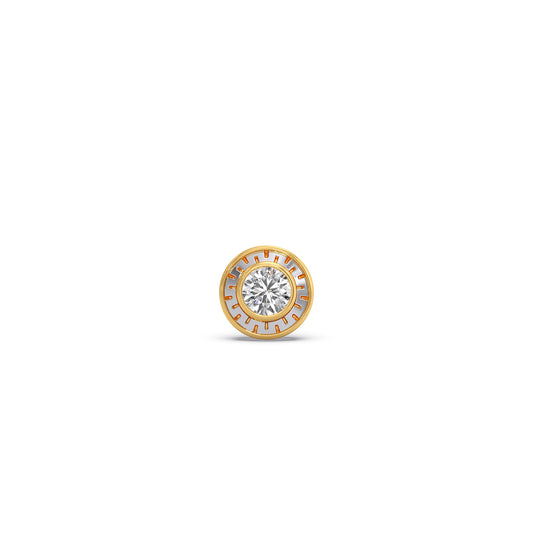 Ivory Round Diamond Men's Stud - Yellow