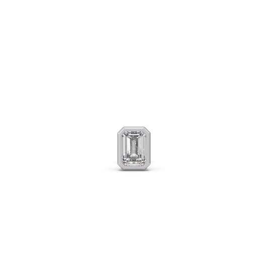Heirloom Emerald Cut Solitaire Men's Stud - Yellow