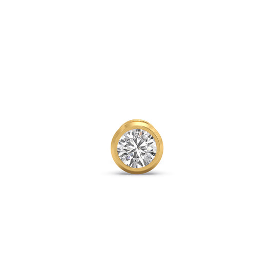 0.51 ct Dazzling Round Solitaire Men's Stud - Yellow