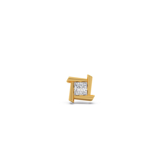 Axon Princess Solitaire Men's Stud - Yellow