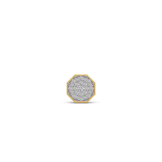 Geometric Octagonal Diamond Men's Stud - Yellow