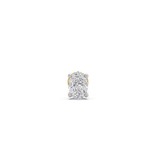 0.25ct Shimmering Oval Solitaire Men's Stud - Yellow