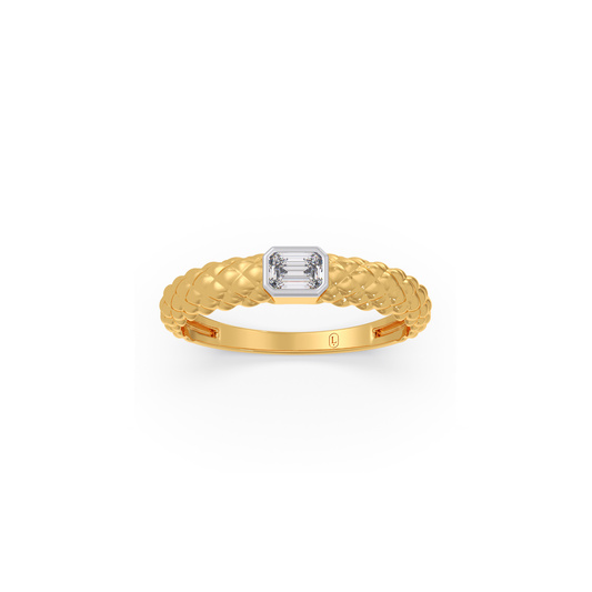 Loomline Emerald Solitaire Ring - Yellow