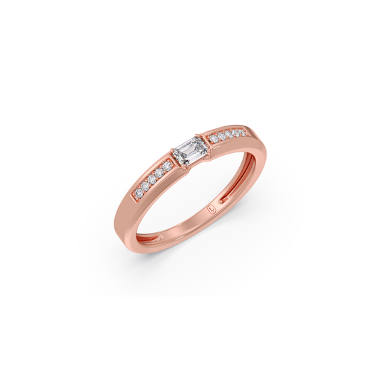 Crest Edge Mens Diamond Ring - Rose