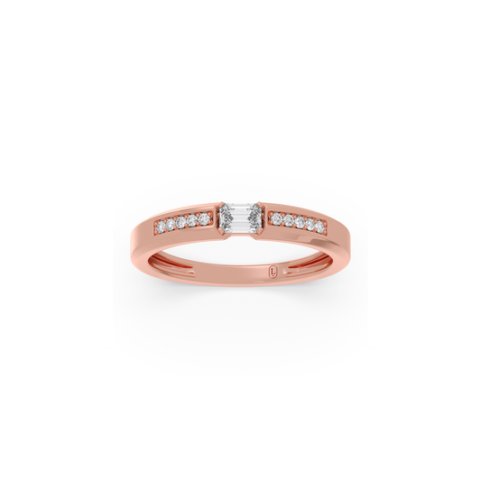 Crest Edge Mens Diamond Ring - Rose