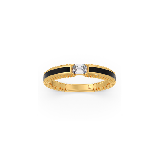 Vector Noir Diamond Mens Ring - Yellow