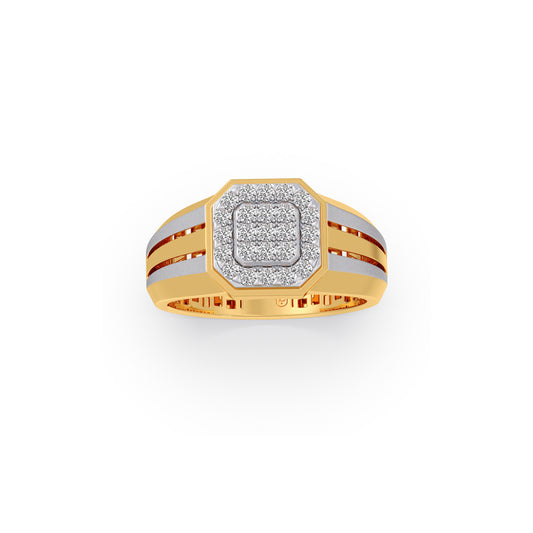 Titans Two-Tone Diamond Men's Ring - Yellow