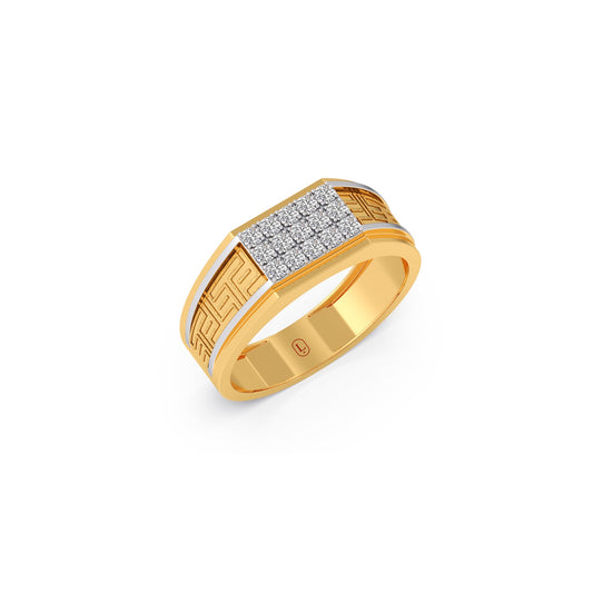 Corinthian Pave Diamond Men's Ring - Yellow