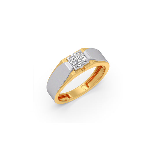 Delicate Legacy Solitaire  Diamond Mens Ring - Yellow