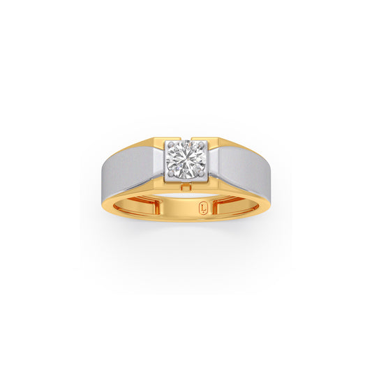 Delicate Legacy Solitaire  Diamond Mens Ring - Yellow