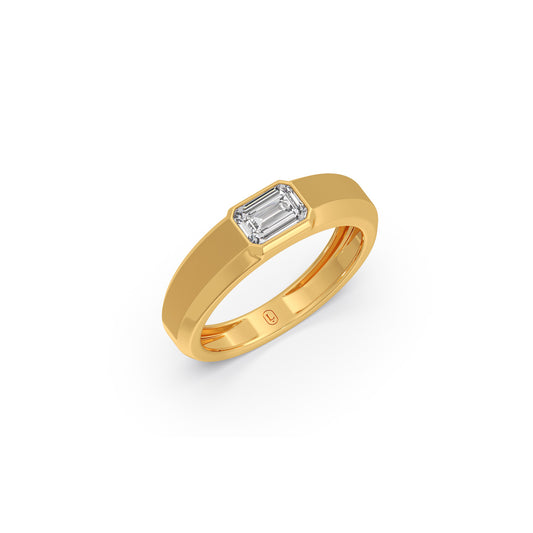 1ct Royale Emerald Soiltaire Men's Ring - Yellow