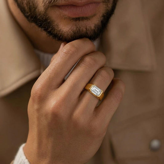 3ct Majesty Emerald Soiltaire Men's Ring - MQ_AI