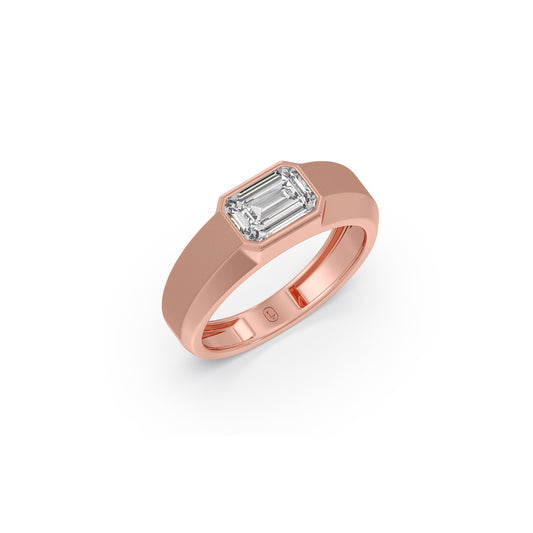 2ct Imperial Emerald Soiltaire Men's Ring - Rose