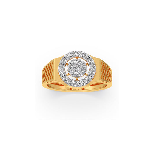 Majestic Signet Diamond Men's Ring - Yellow
