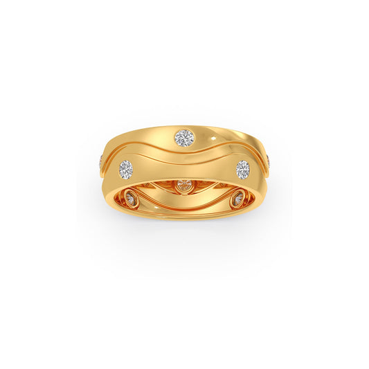 Celeste Wave Diamond Men's Band - Yellow
