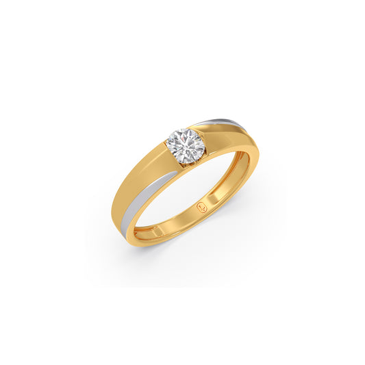 Forever Solitaire Couple Band For Him - Yellow