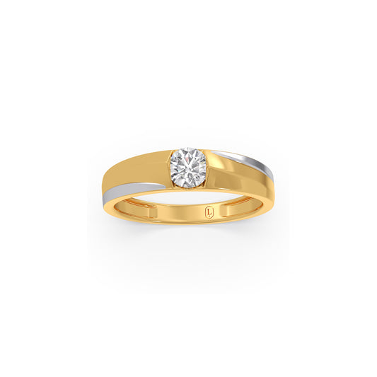 Forever Solitaire Couple Band For Him - Yellow