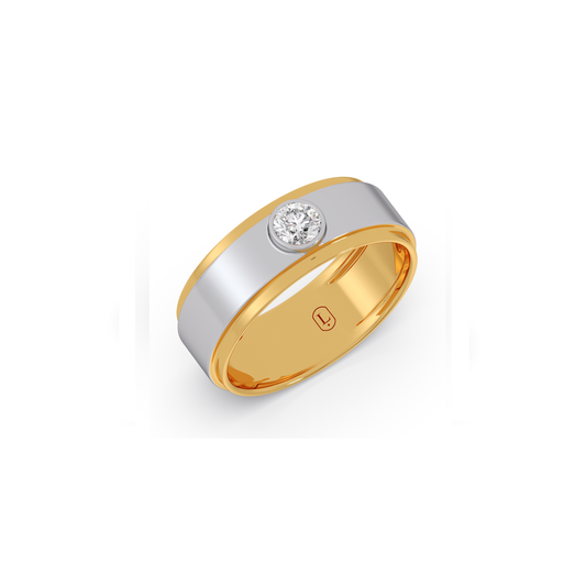 Endless Promise Solitaire Couple Band For Him - Yellow