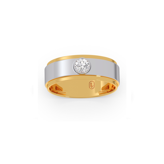 Endless Promise Solitaire Couple Band For Him - Yellow