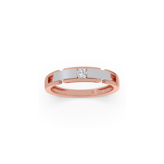 Together in Time Diamond Couple Band For Him - Rose
