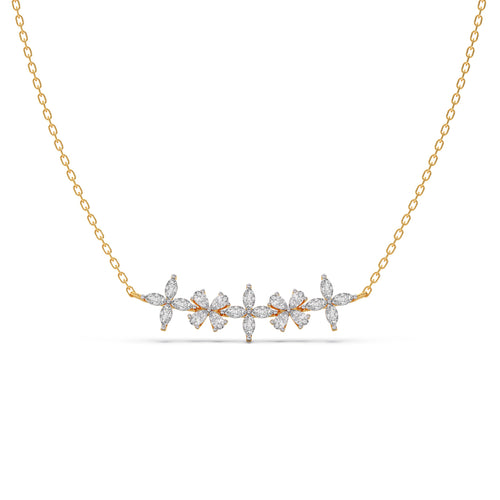 Exquisite Marquise & Pear Diamond Cluster Necklace
