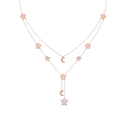 Celestial Round Diamond Layered Necklace