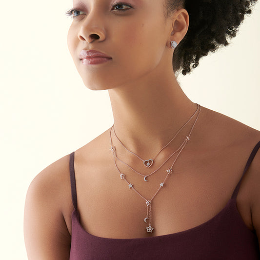 Celestial Round Diamond Layered Necklace - MQ