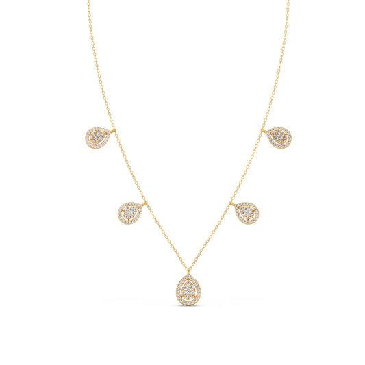 Pear Charm Necklace - Yellow