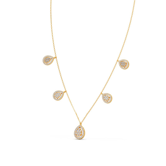 Pear Charm Necklace - Yellow