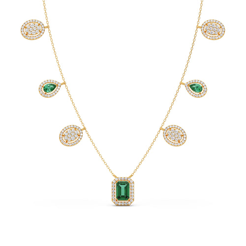 1.64 ct Emerald Reverie Gemstone Charm Necklace