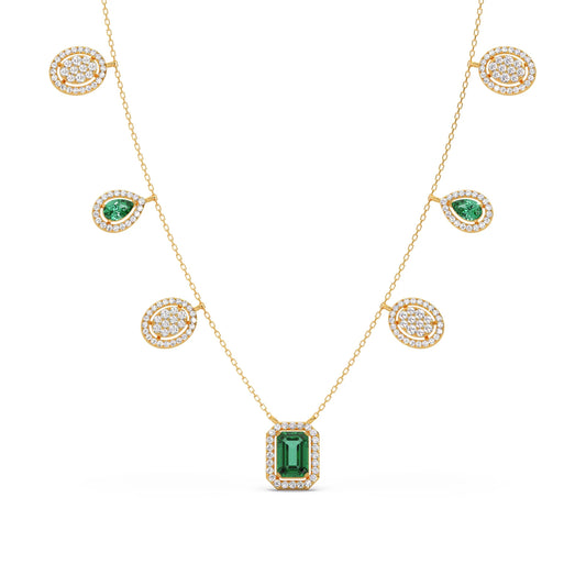 1.64 ct Emerald Reverie Gemstone Charm Necklace - Yellow