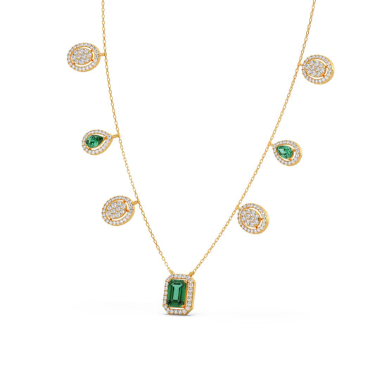 1.64 ct Emerald Reverie Gemstone Charm Necklace - Yellow