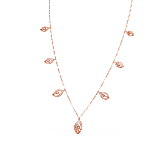 Delicate Pear-Cut Diamond Charm Necklace - Rose