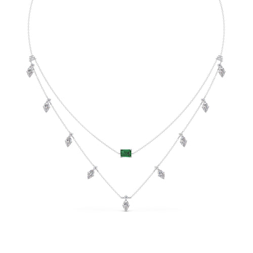 3.38 ct Emerald Meadow Gemstone Layered Necklace