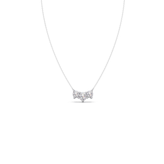 Trilogy Round Diamond Necklace - White
