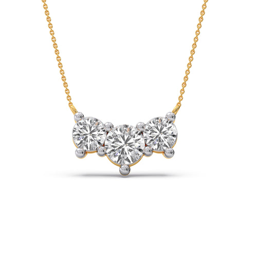 Trilogy Round Diamond Necklace