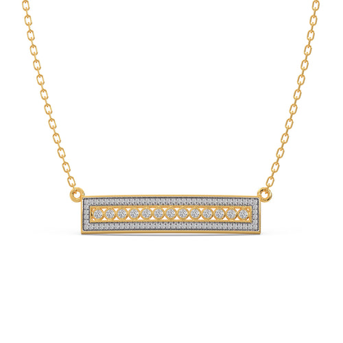 Round Diamond Pave Bar Necklace