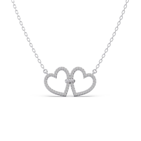 Love Entwined Diamond Necklace - White