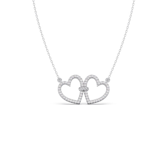 Love Entwined Diamond Necklace - White
