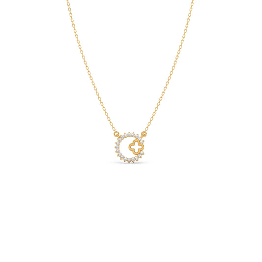 Celestial Clover Diamond Necklace - Yellow