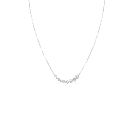 The Classic Round Diamond Pendant Necklace - White