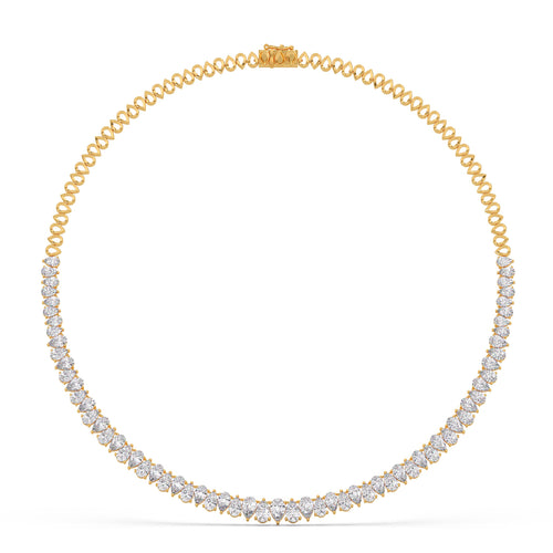 17.6 ct Graduating Pear Diamond Tennis Necklace