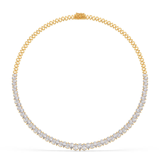 17.6 ct Graduating Pear Diamond Tennis Necklace - Yellow